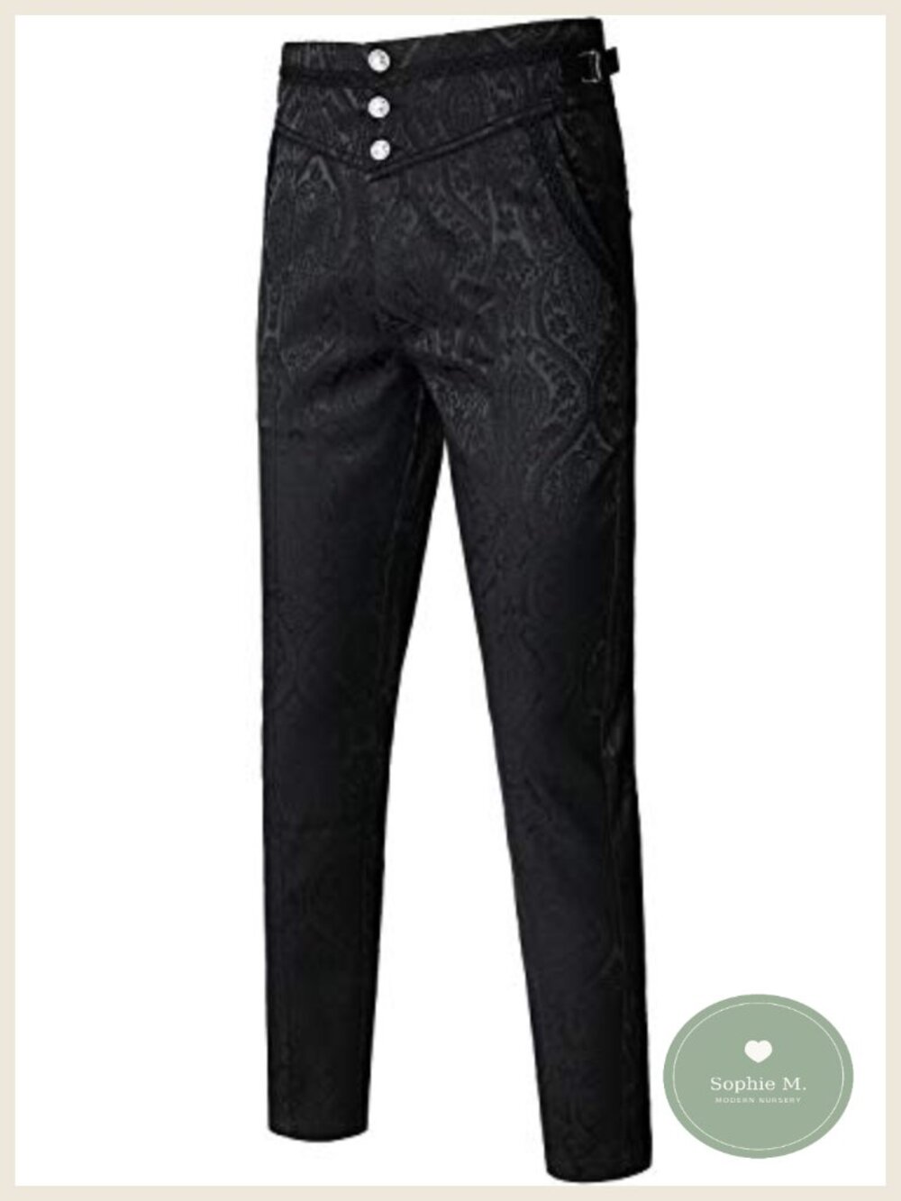 Men's Gothic Steampunk Victorian Slim Fit Stretch Costume Pants Multi-Pocket